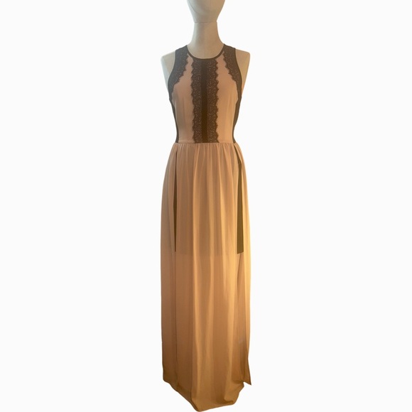 Sheer Dress With Lace Detail - Picture 1 of 8